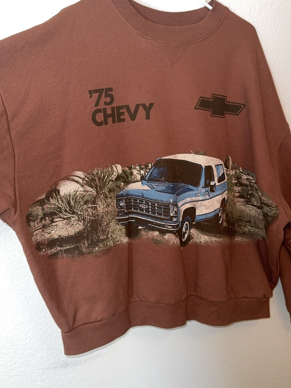 '75 Chevy Crewneck Sweatshirt - Rust Brown